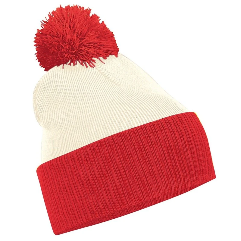 Image of Beechfield Beechfield Men Snowstar Two Tone Beanie in Off White Off White One Size Male 5063527669155