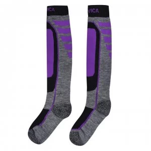 Image of Nevica Meribel 2 Pack Ski Socks Womens - Purple/Grey