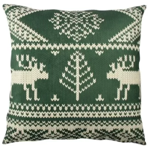 Image of A11888 Multicolor Cushion Reindeer Green