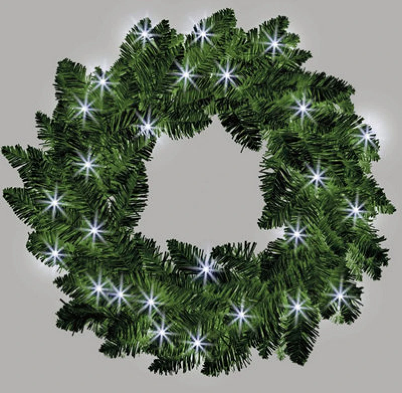 Image of Shatchi 55cm Prelit Imperial Pine Green Christmas Wreath Green unisex