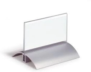 Image of Durable DESK PRESENTER de LUXE 52x100mm Transparent Pack of 2
