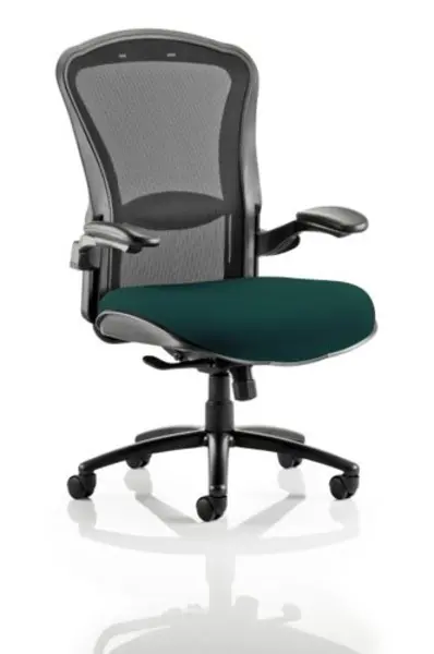 Image of Houston Houston Heavy Duty Task Operator Chair Black Mesh Back Bespoke Seat In Teal KCUP0995