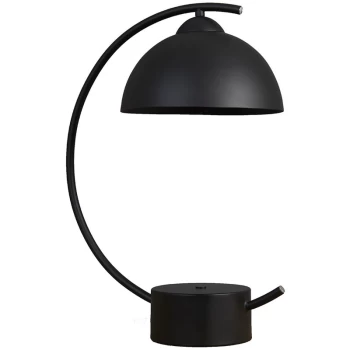 Image of Metal Curved Table Lamp with Dome Light Shade - Black - No Bulb