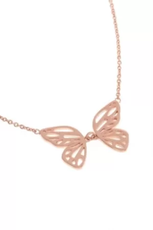 Image of Ladies Olivia Burton Rose Gold Plated Butterfly Wing Necklace OBJ16EBN05
