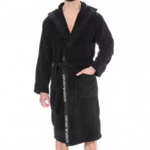 Image of Emporio Armani Cotton Bathrobe - Black M