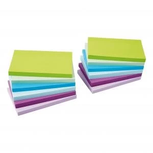 Image of Office 76x127mm Re move Sticky Notes 6 NeonPastel Colours 100 Sheets