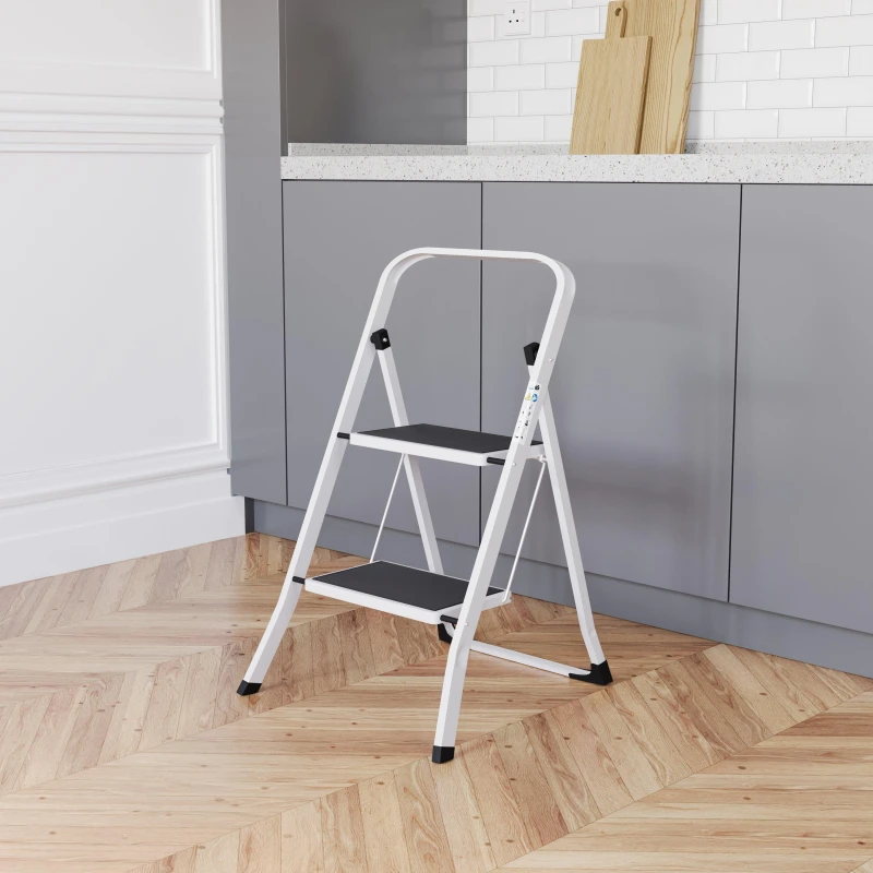 Image of Lassic Home Vida 2 Step Ladder With Anti Slip Mat White unisex 2 Step