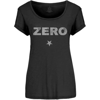Image of The Smashing Pumpkins - Zero Distressed Womens Medium T-Shirt - Black