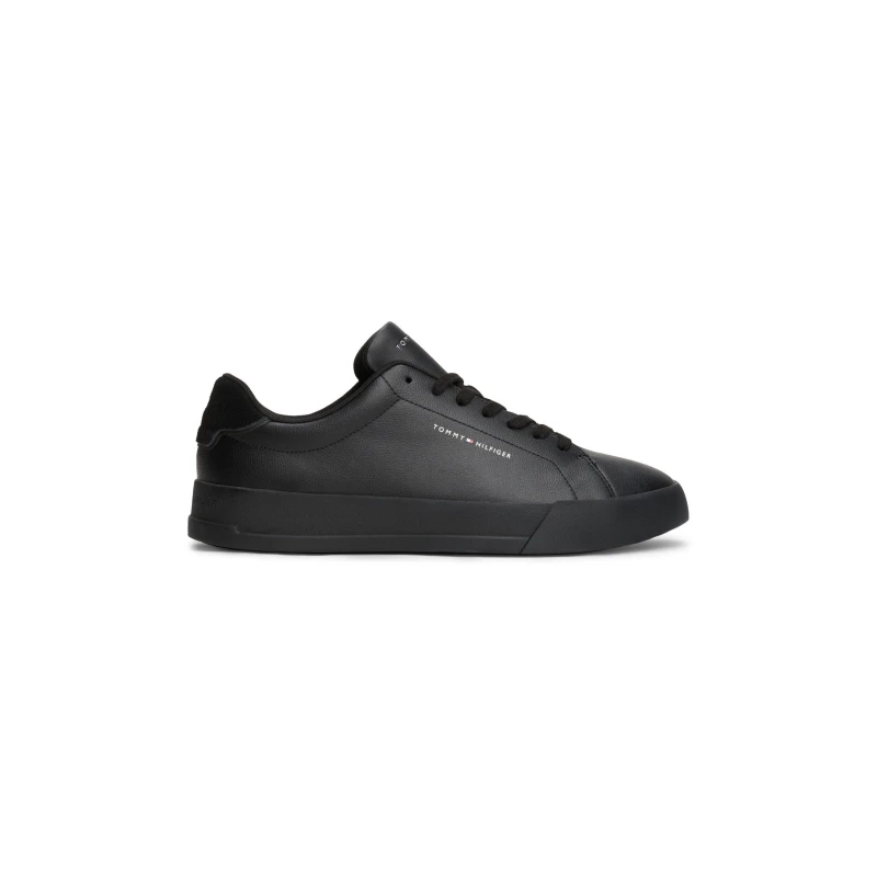 Image of Tommy Hilfiger Court Leather Low Top Trainers Black male 9 (43)