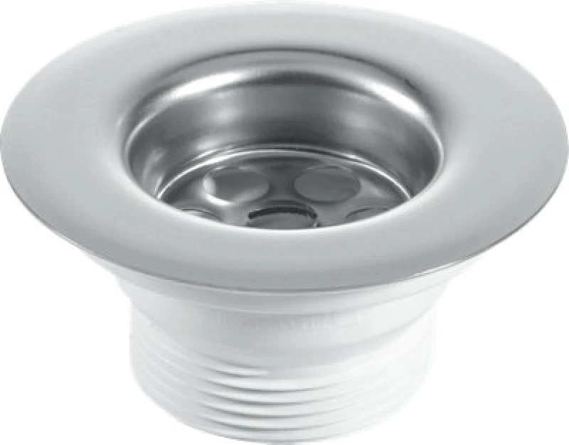 Image of McAlpine BSW3PC Centre Pin Sink Waste: 85mm Stainless Steel Flange with Plug Silver