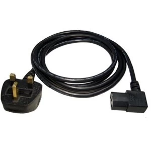 Image of UK Mains to Right-Angled IEC Kettle 1.8m Black OEM Power Cable