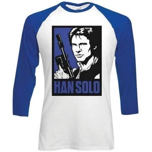 Image of Star Wars - Classic Han Block Unisex Large T-Shirt - Blue,White