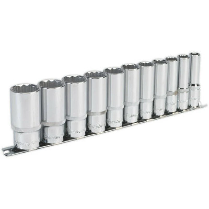 Image of Loops 11 PACK - DEEP Socket Set - 3/8" Imperial Square Drive - 12 Point Sockets TORQUE Multi
