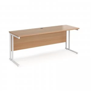 Image of Maestro 25 WL Straight Desk 1800mm x 600mm - White Cantilever Frame b