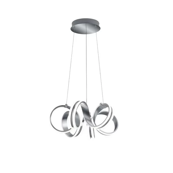 Image of Carrera Modern 38W LED Pendant Ceiling Light Brushed aluminium 3000K