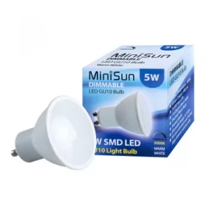 Image of MiniSun GU10 5W LED Bulb in Warm White, Dimmable
