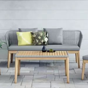 Image of Harbour Lifestyle - Bello Wooden Sofa Set - Charcoal