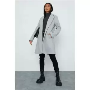 Image of I Saw It First Grey Petite Wool Coat - Grey