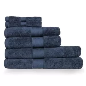 Image of Cleopatra Egyptian Cotton 6 Piece Face/Hand/Bath Towel Set Navy