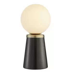 Image of Table Lamp - Black Marble & Matt Antique Brass Plate - 3W LED G9 - Complete Lamp