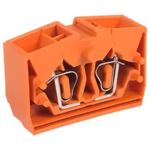 Image of Wago 264-356 4-Cndtr. Fixing Flange Centre Terminal Block Orange