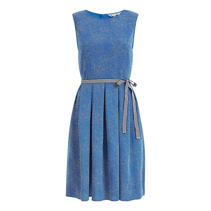Image of Yumi Blue Spotted 'Amber' Skater Dress - 8