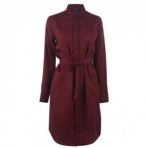 Image of Gant Signature Weave Dress - Port Red