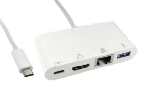 Image of CCL Choice (0.15m) Leaded USB Type-C to HDMI, USB & Gigabit Adapter