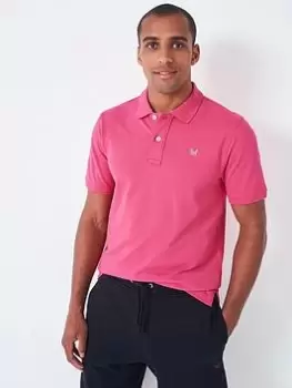 Image of Crew Clothing Classic Pique Polo Shirt, Pink Size XL Men