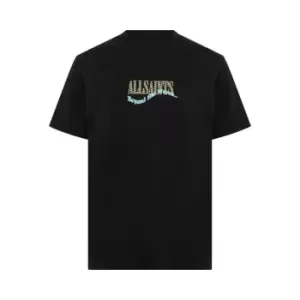 Image of AllSaints AllSaints Check Up Short Sleeve Crew Neck T-Shirt Mens - Black