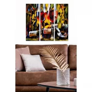 Image of MDF742445158 Multicolor Decorative MDF Painting (3 Pieces)