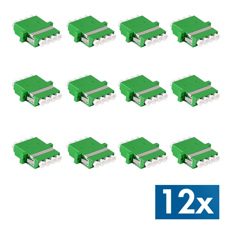 Image of LogiLink Fiber Adapter LC Quad. 12 pieces. with flange. green