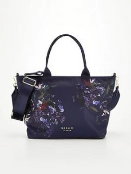 Image of Ted Baker Pomegranate Small Nylon Tote - Navy, Women