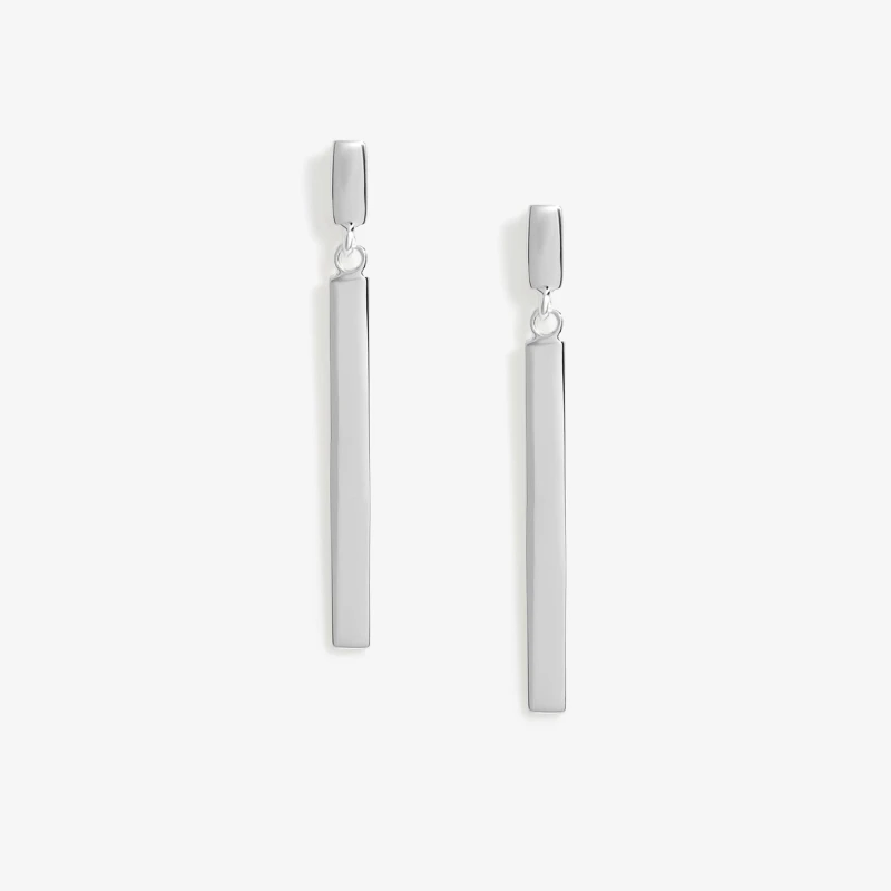 Image of Simply Silver Sterling Silver 925 Polished Stick Drop Earrings Jewellery Sets One Size Silver 72778411000
