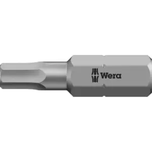 Image of Wera 840/1Z Extra Hex Imperial Screwdriver Bit 1/8 25mm Pack of 1