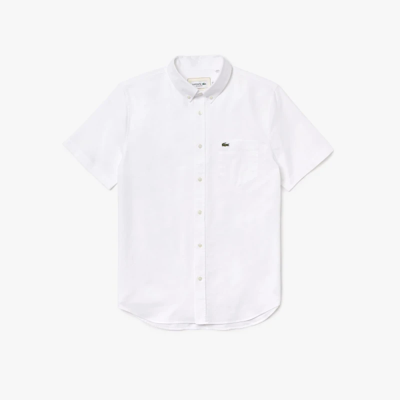 Image of Lacoste Regular Fit Cotton Shirt - White White M
