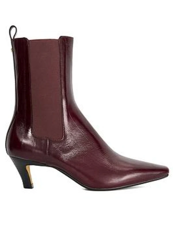Image of Dune London Womens 'Odele' Leather Ankle Boots in Burgundy Size: 8 Burgundy Female 8