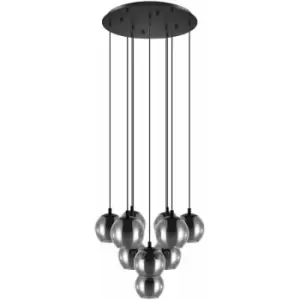 Image of Pendant Light Colour Black Shade Black Transparent Glass Vaporized E27 10x40W