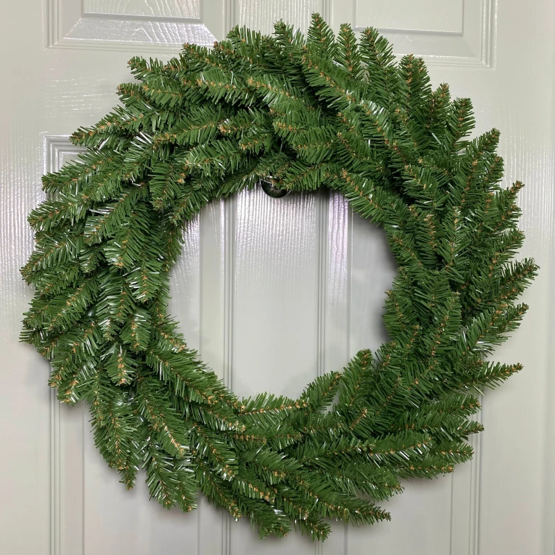 Image of 60cm Plain Green Christmas Wreath with 160 Bullet Tips