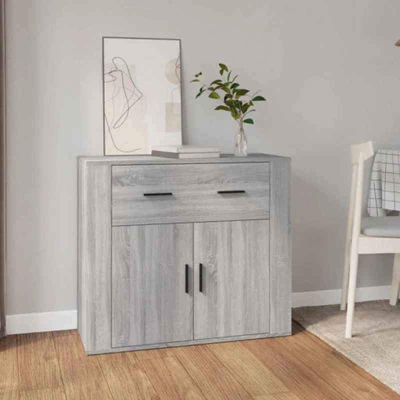 Image of Vidaxl Sideboard Grey Sonoma 80X33X70 Cm Engineered Wood