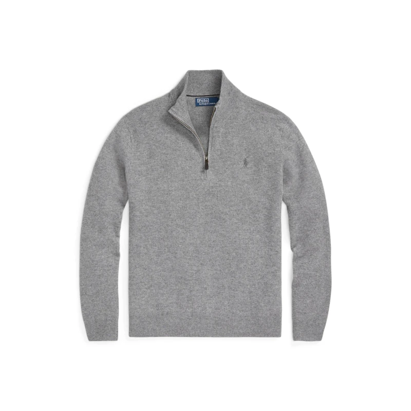 Image of Polo Ralph Lauren Loryelle Quarter Zip Sweater Fawn Grey male XL