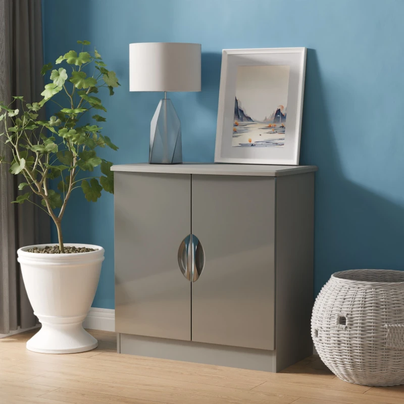 Image of Ready Assembled 2 U Holborn 2 Door Cabinet (Ready Assembled) in Mid Grey Mid Grey Unisex