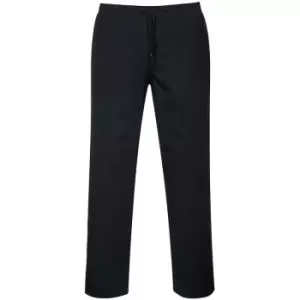 Image of Portwest C070 - Black Sz Medium Tall Chefs Drawstring Trousers Waiter Kitchen - Black