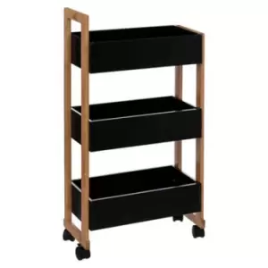 Image of Natureo 3 Tier Bathroom Caddy On Wheels - Black
