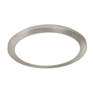 Image of Integrated LED 1 Light Semi Flush Satin Silver, White IP44