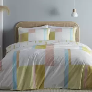 Image of Appletree Style Mariko Abstract Print 100% Cotton Duvet Cover Set, Yellow, Single