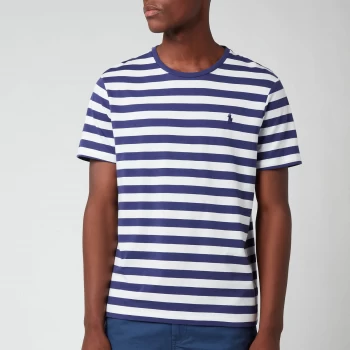 Image of Polo Ralph Lauren Mens Jersey Stripe T-Shirt - Boathouse Navy/White - S