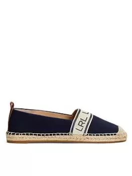 Image of Lauren by Ralph Lauren Caylee III Flat Espadrilles - French Navy/Ecru , Navy, Size Us 6 = UK 4, Women