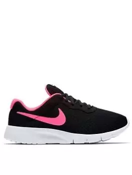Image of Nike Tanjun Junior Girls Trainers - Black/Pink, Size 5