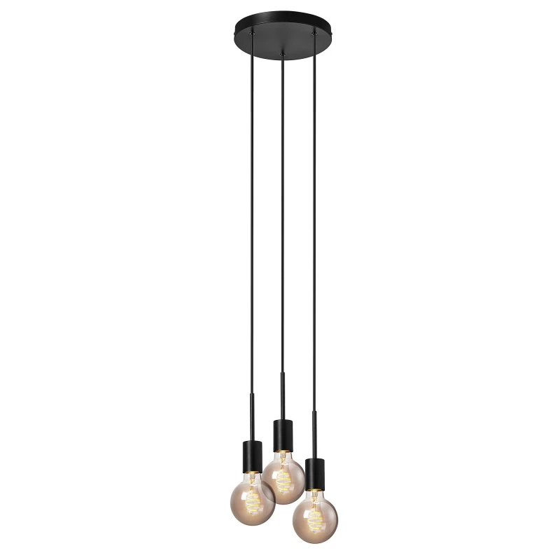 Image of Nordlux Paco Indoor Pendant Light Black Metal E27 Retro - Mains Powered, IP20 Black Unisex